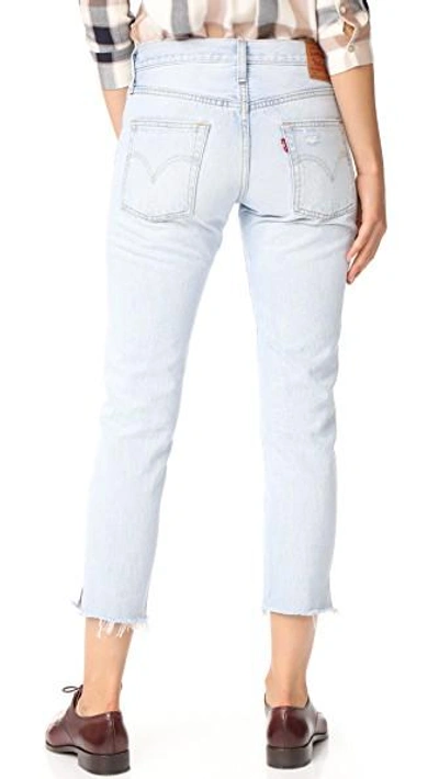 Shop Levi's 501 Cropped Taper Jeans In Bowie Blue