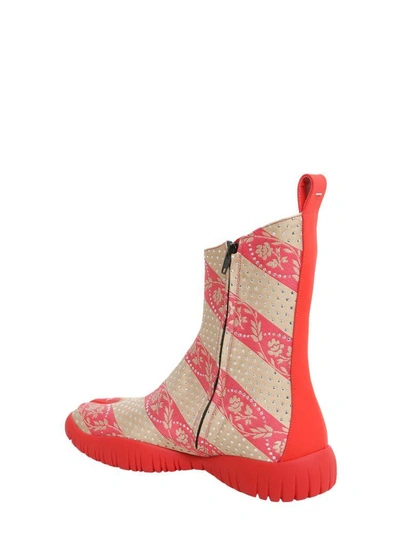 Shop Maison Margiela Scuba Tabi Boots In Rosso
