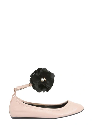 Shop Lanvin Ballet Flats With Flower In Rosa