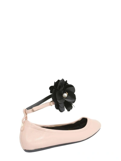 Shop Lanvin Ballet Flats With Flower In Rosa