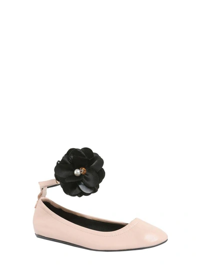 Shop Lanvin Ballet Flats With Flower In Rosa