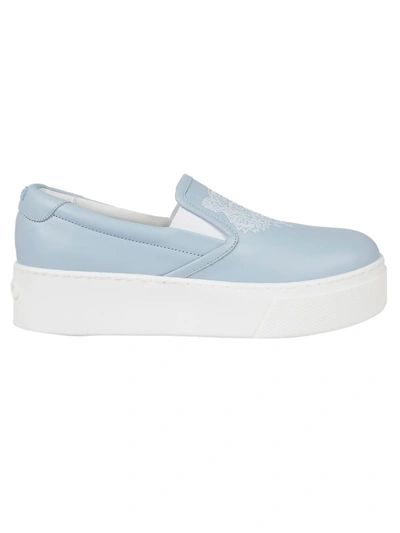 Shop Kenzo Tiger Slip-on Platform Sneakers In Azzurro