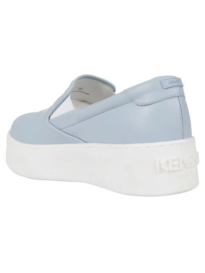 Shop Kenzo Tiger Slip-on Platform Sneakers In Azzurro