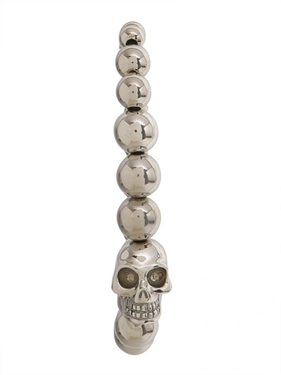 Shop Alexander Mcqueen Skull Bracelet In Argento