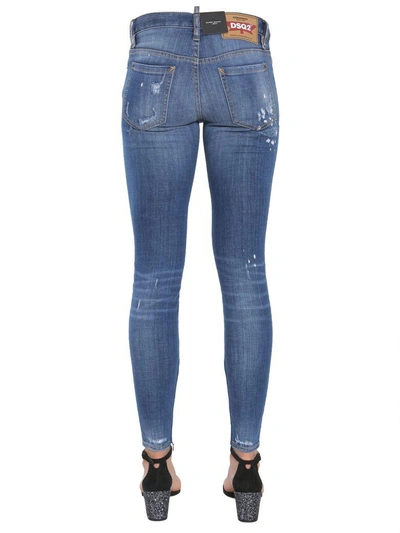 Shop Dsquared2 Super Skinny Fit Jeans In Blu