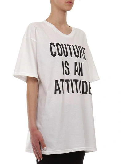 Shop Moschino Oversize Cotton T-shirt In Bianco