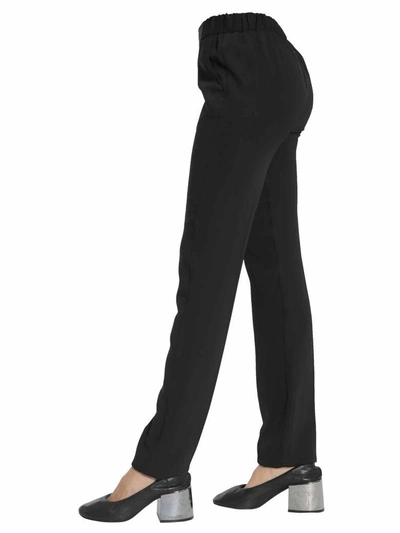 Shop Mm6 Maison Margiela Classic Trousers With Elastic Waistband In Nero