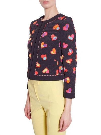 Shop Boutique Moschino Quilted Jacket In Multicolor