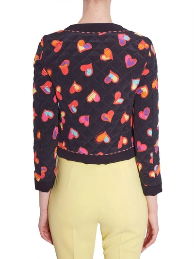Shop Boutique Moschino Quilted Jacket In Multicolor