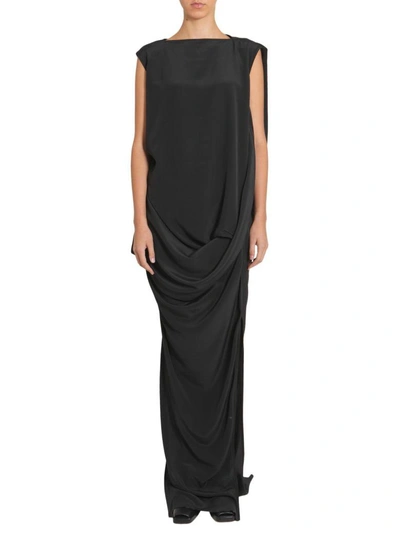 Shop Rick Owens Long Dress In Nero