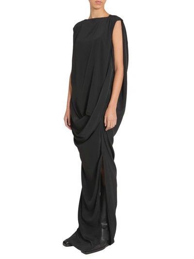 Shop Rick Owens Long Dress In Nero