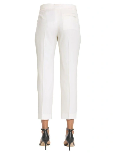 Shop Alexander Mcqueen Cropped Trousers In Avorio