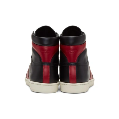 Shop Saint Laurent Black And Red Court Classic Sl/10h High-top Sneakers In 1074 Black/red