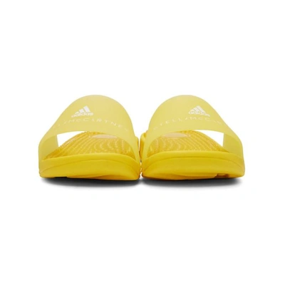 Shop Adidas By Stella Mccartney Yellow Adissage Slides In Vivid Yellow/white