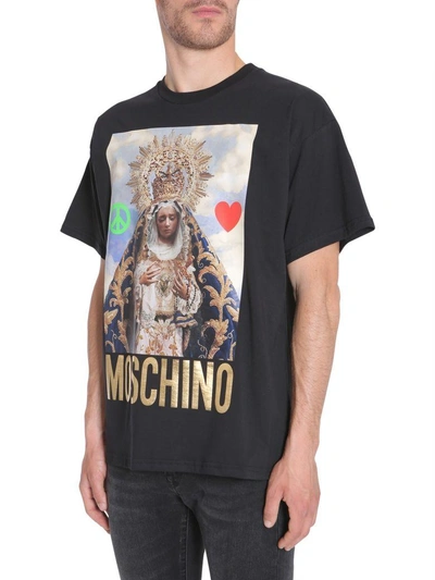 Shop Moschino Oversize Fit T-shirt In Nero