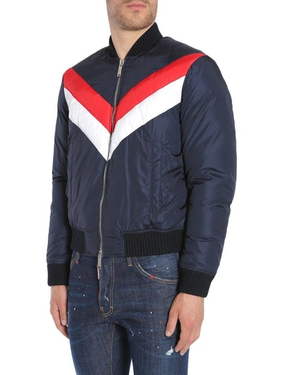 Shop Dsquared2 Striped Down Jacket In Multicolor
