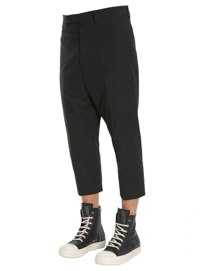 Shop Rick Owens Astaires Cropped Trousers In Nero