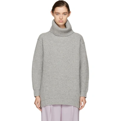 Shop Acne Studios Grey Disa Turtleneck In Pale Grey Melange