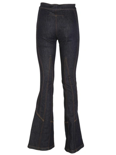 Shop Givenchy Fitted Bootcut Jeans In Dark Blue