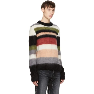 Saint Laurent Multicolor Striped Mohair Sweater | ModeSens