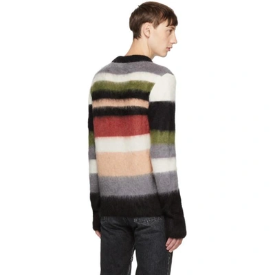 Shop Saint Laurent Multicolor Striped Mohair Jumper