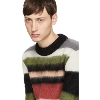 Shop Saint Laurent Multicolor Striped Mohair Jumper