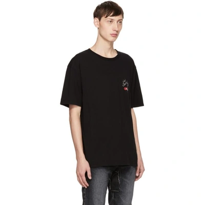 Shop Saint Laurent Black Oversized 'bouche' Logo T-shirt