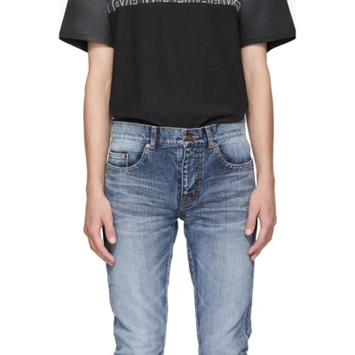 Shop Saint Laurent Blue 'université' Low-waisted Skinny Jeans