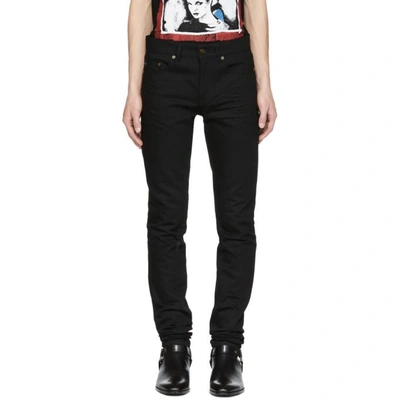 Shop Saint Laurent Black Low-waisted Skinny Jeans In 1000 Black