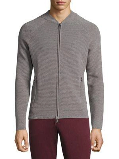 Shop J. Lindeberg Trust Ribbed Zip Jacket In Grey Melange