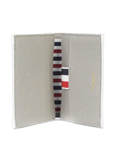 Thom Browne Business Card Holder In Medium Grey Pebble Grain