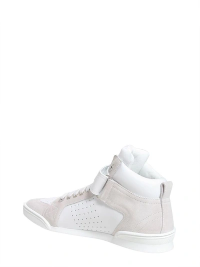 Shop Jimmy Choo Lewis High Top Sneakers In Bianco