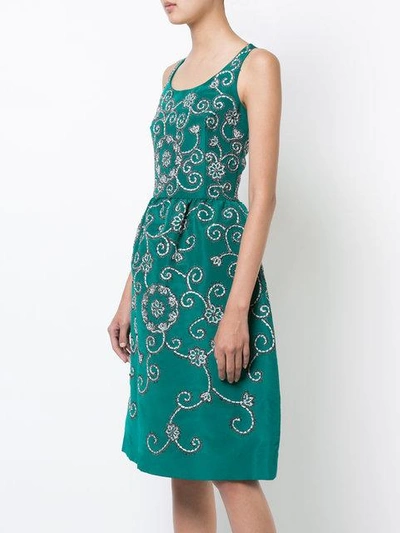 Shop Oscar De La Renta Gathered Waist Swirl Dress