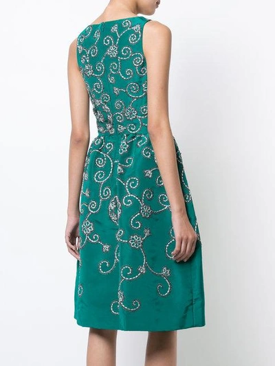 Shop Oscar De La Renta Gathered Waist Swirl Dress