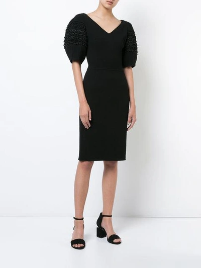 Shop Oscar De La Renta Exaggerated Sleeve Dress - Black
