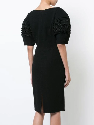 Shop Oscar De La Renta Exaggerated Sleeve Dress - Black