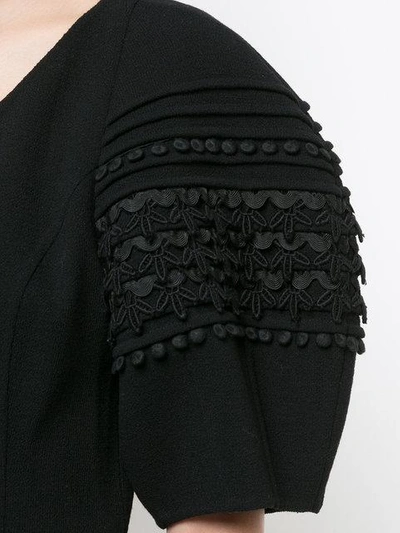 Shop Oscar De La Renta Exaggerated Sleeve Dress - Black