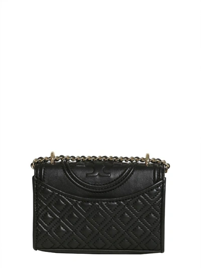 Shop Tory Burch Micro Fleming Messenger In Nero