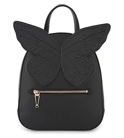Shop Sophia Webster Kiko Leather Butterfly Backpack In Black
