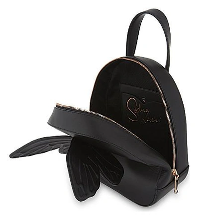 Shop Sophia Webster Kiko Leather Butterfly Backpack In Black