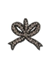 GUCCI crystal-embellished bow brooch,KRISTALL,MESSING