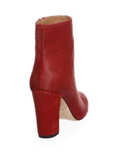 Shop Iro Calf Hair Block Heel Booties In Red