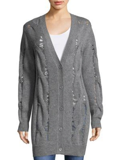 Shop Ag Sandrine Buttoned Cardigan In Grey