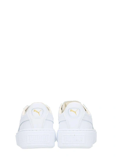 Shop Puma Basket Platform White Leather Sneakers