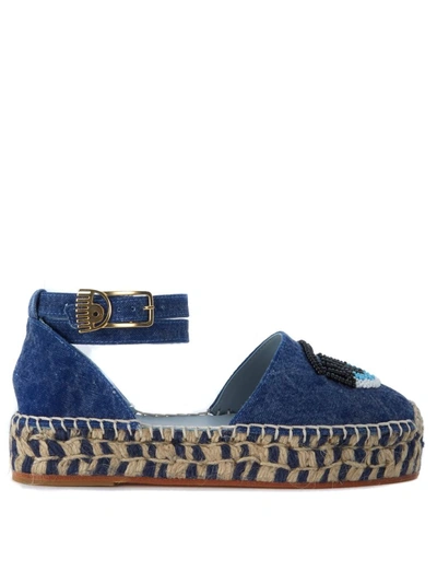 Shop Chiara Ferragni Espadrillas  Collection Flirting In Blu Denim