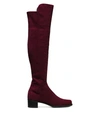 Stuart Weitzman The Allserve Boot In Bordeaux Suede