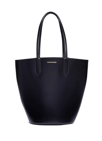 Shop Alexander Mcqueen Leather Basket Tote