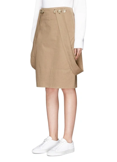 Shop Bassike Attached Strap Cotton Drill Skirt