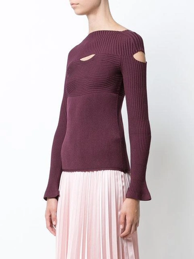 Shop Cushnie Et Ochs Cushnie Cut Out Sweater - Pink
