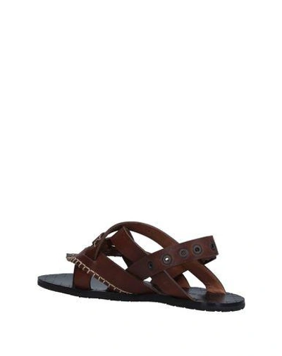 Shop Bottega Veneta Toe Strap Sandals In Brown